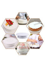 Platou rotativ ornare tort, Suprafata antiderapanta, Plastic, Rotund, Diametru 23/28 cm, Inaltime 7