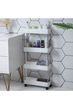 Carucior organizator portabil cu 4 rafturi, alb, 39 x 12.5 x 80 cm
