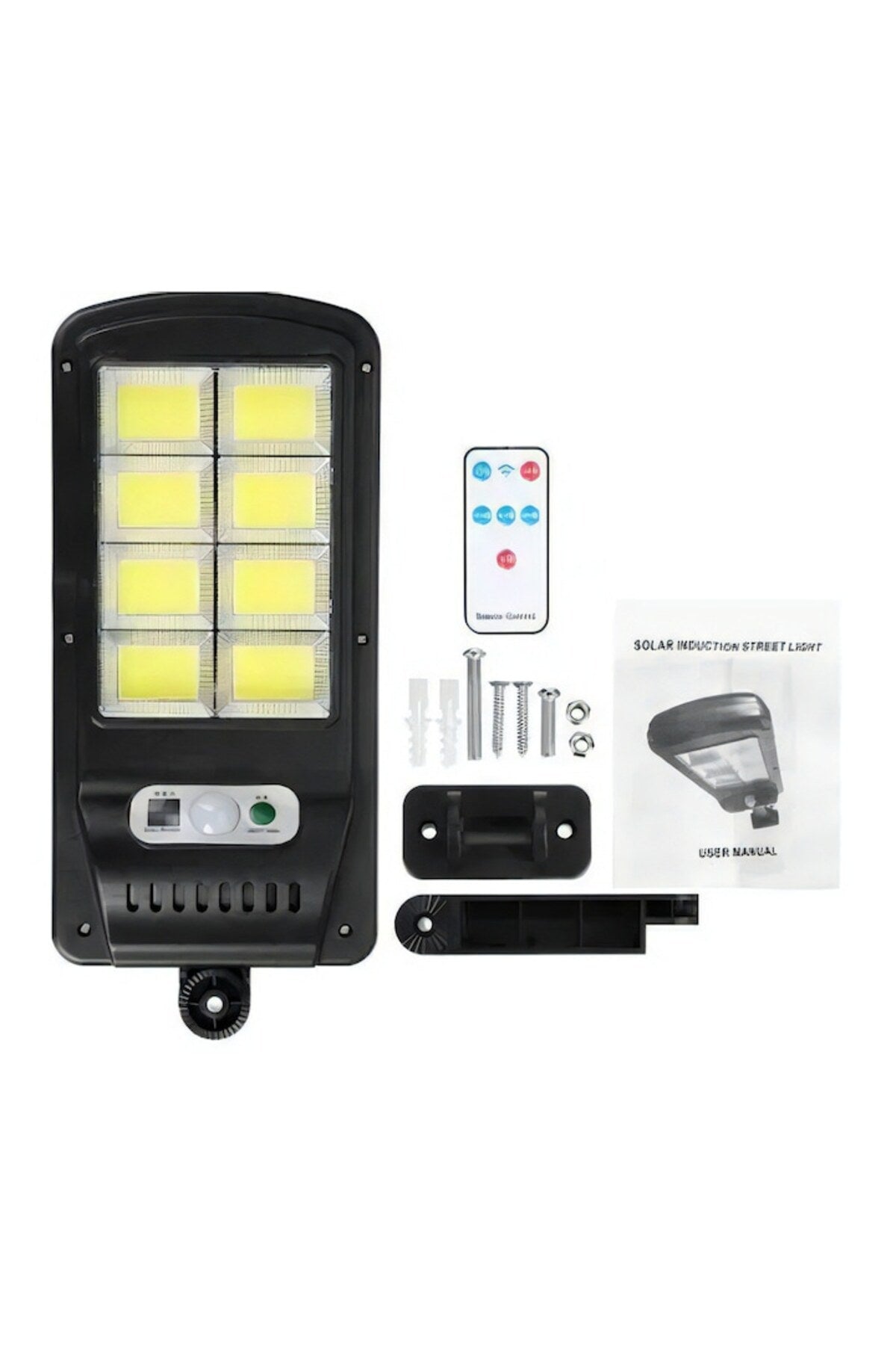 Set x5 Lampă solară de încărcare cu 160 LED-uri COB, telecomandă și lumină solară cu senzor de perete