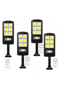 Set 4 x Lampă solară cu 6 celule, LED-uri COB și telecomandă