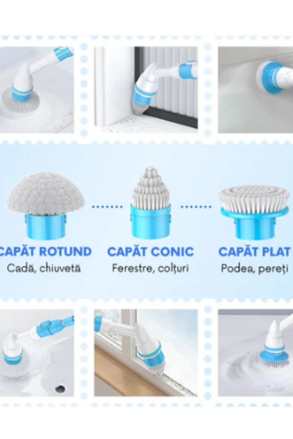 Mop Rotativ Electric Hurricane Spin Scrubber Cu 3 Capete