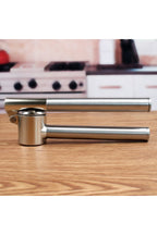 Presă de usturoi, Bztzhm, oțel inoxidabil, 18 cm, cu recipient detașabil, mâner ergonomic