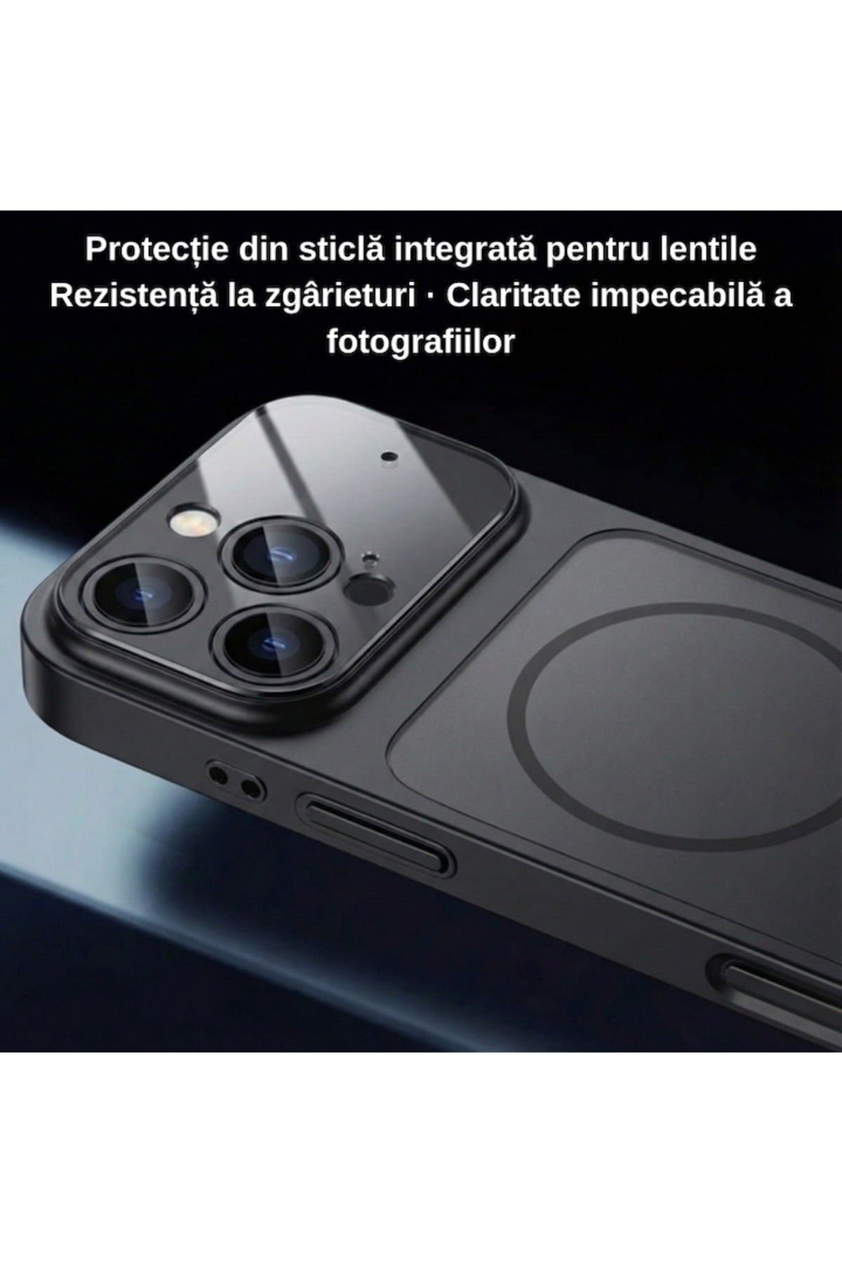 Husă neagră pentru iPhone 17 Pro – Sistem magnetic premium, protecție maximă, rezistentă la șocuri