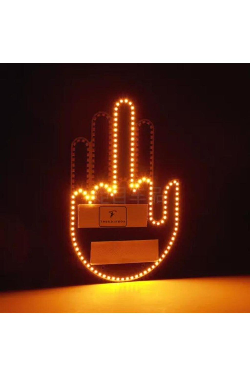 Semn LED cu telecomanda pentru masina, 3 pozitii, salut, deget mijlociu si rock on, negru