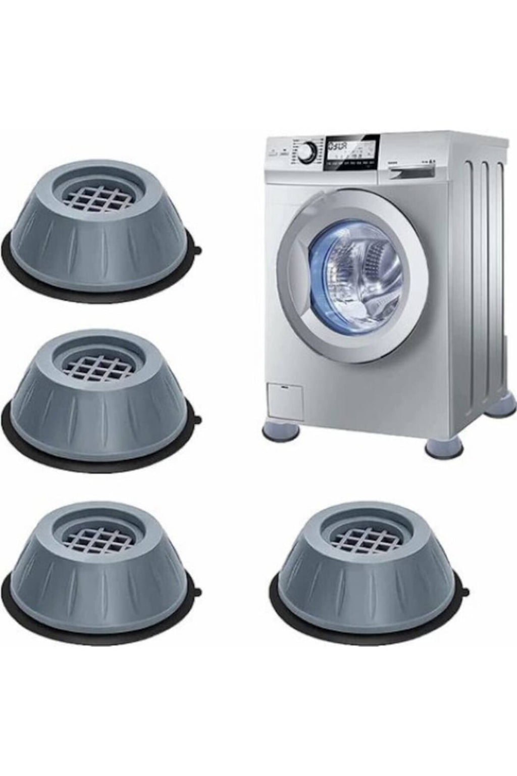 Set 4 bucati talpi antivibratie pentru masini de spalat, antiderapante, rezistente la uzura, 30cm