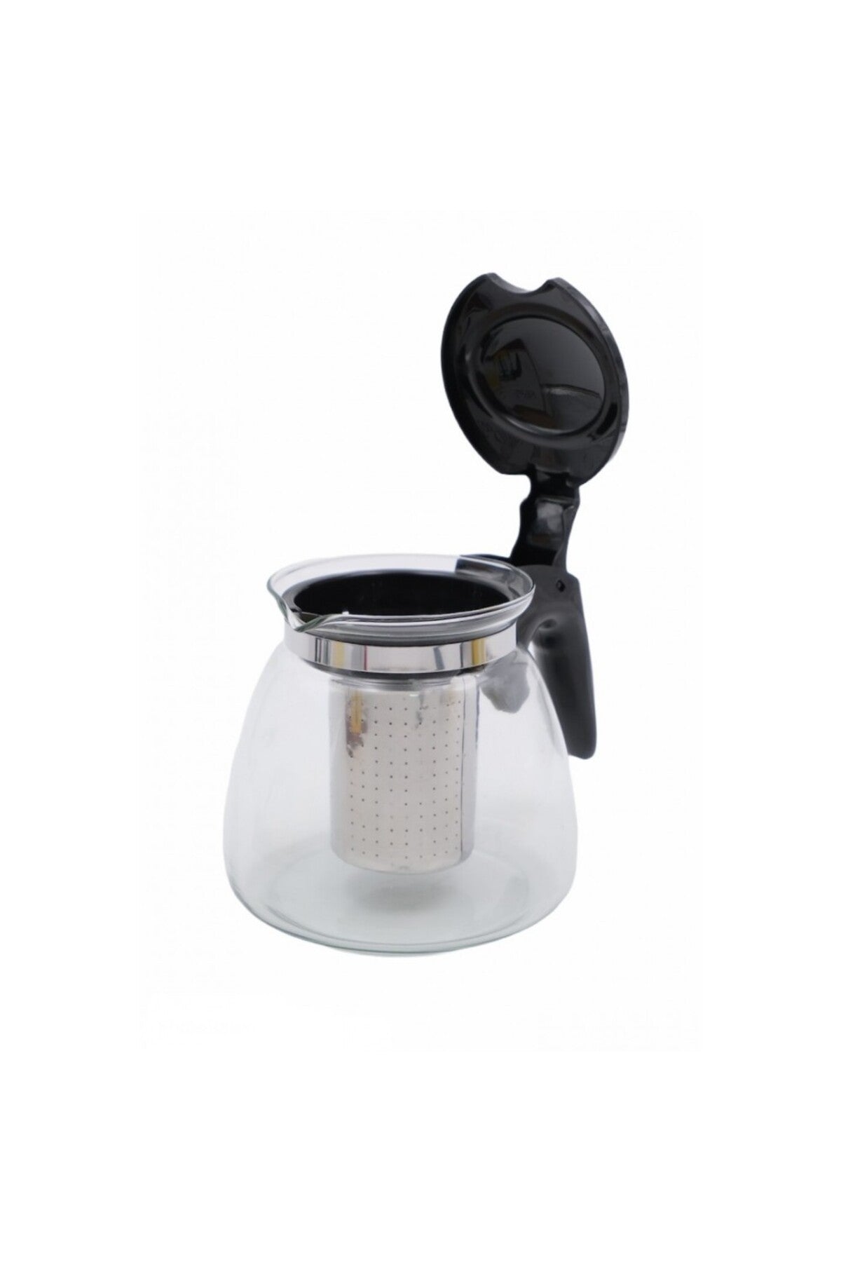 Ceainic cu infuzor, termorezistent, otel inoxidabil, negru, 900 ml