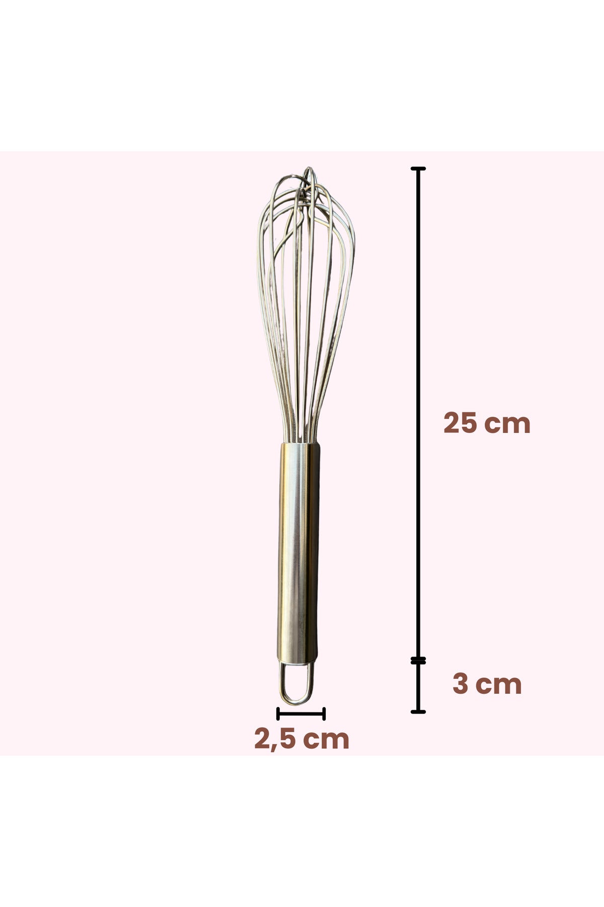 Tel de bucătărie din oțel inoxidabil, 8 fire groase, 28 cm