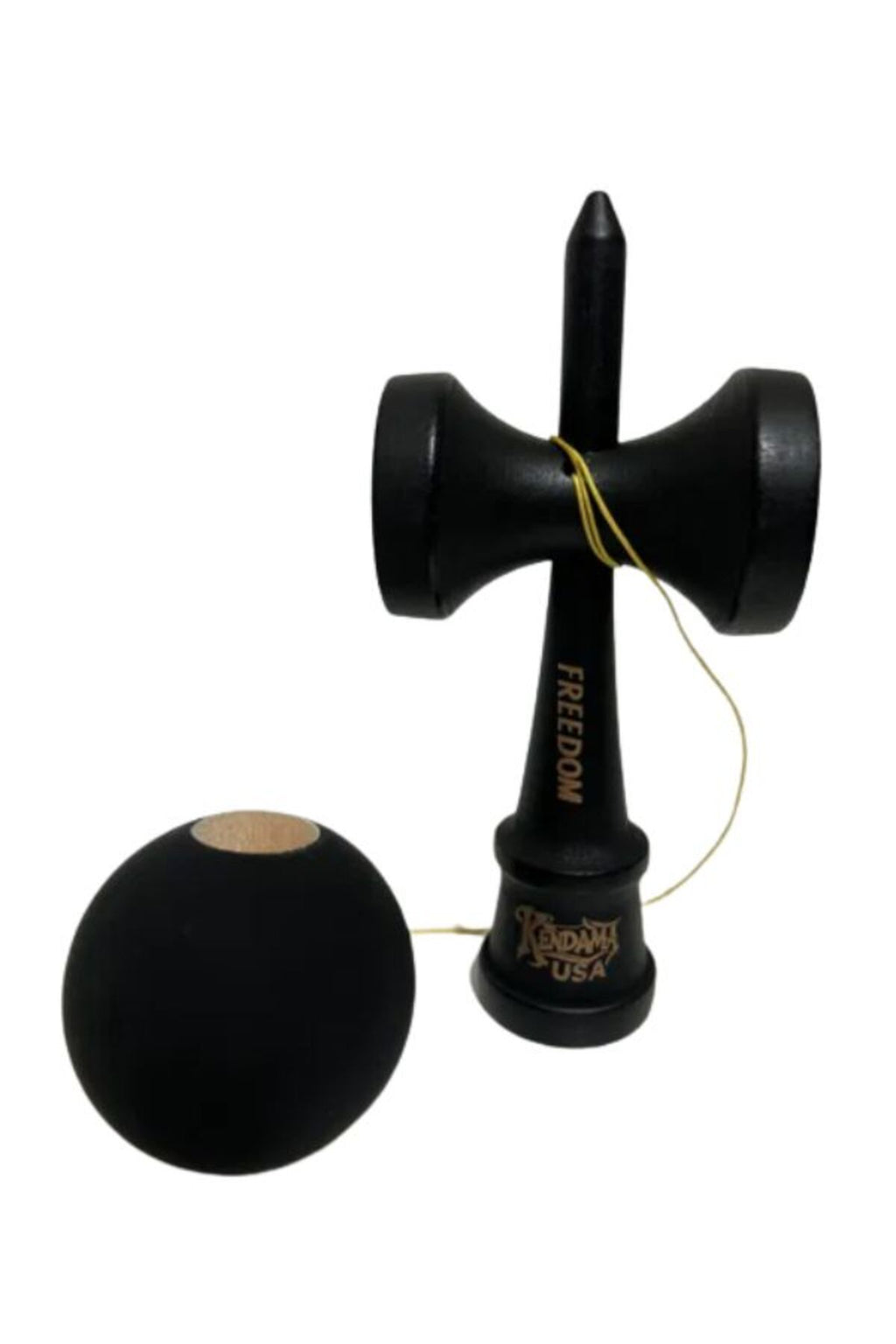 Kendama USA Forever GRIP cauciuc, Ediție complet neagră, Model Freedom, Lemn Premium