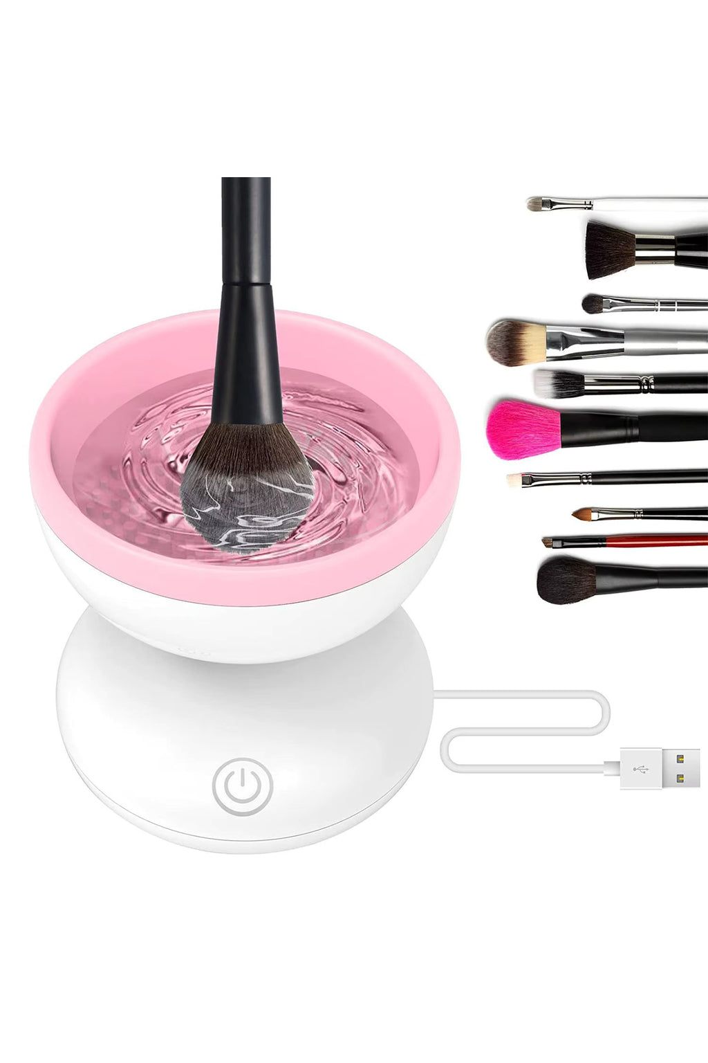 Aparat electric pentru curatare pensulelor de machiaj, capacitate 300 ml, incarcare prin USB