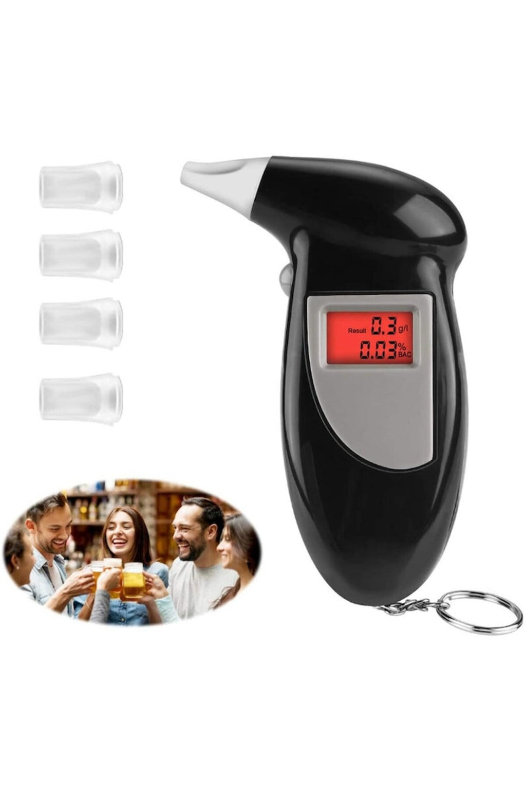 Tester digital portabil de alcool, măsurare precisă, material durabil