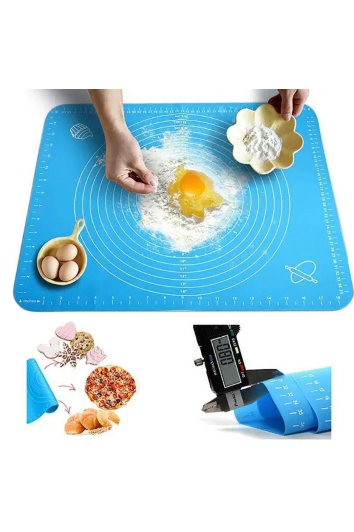 Plansă silicon pentru aluat, dimensiune mare, 65 × 45 cm, patiserie