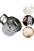 Cana din Inox cu Sita pentru Cernut Faina sau Zahar