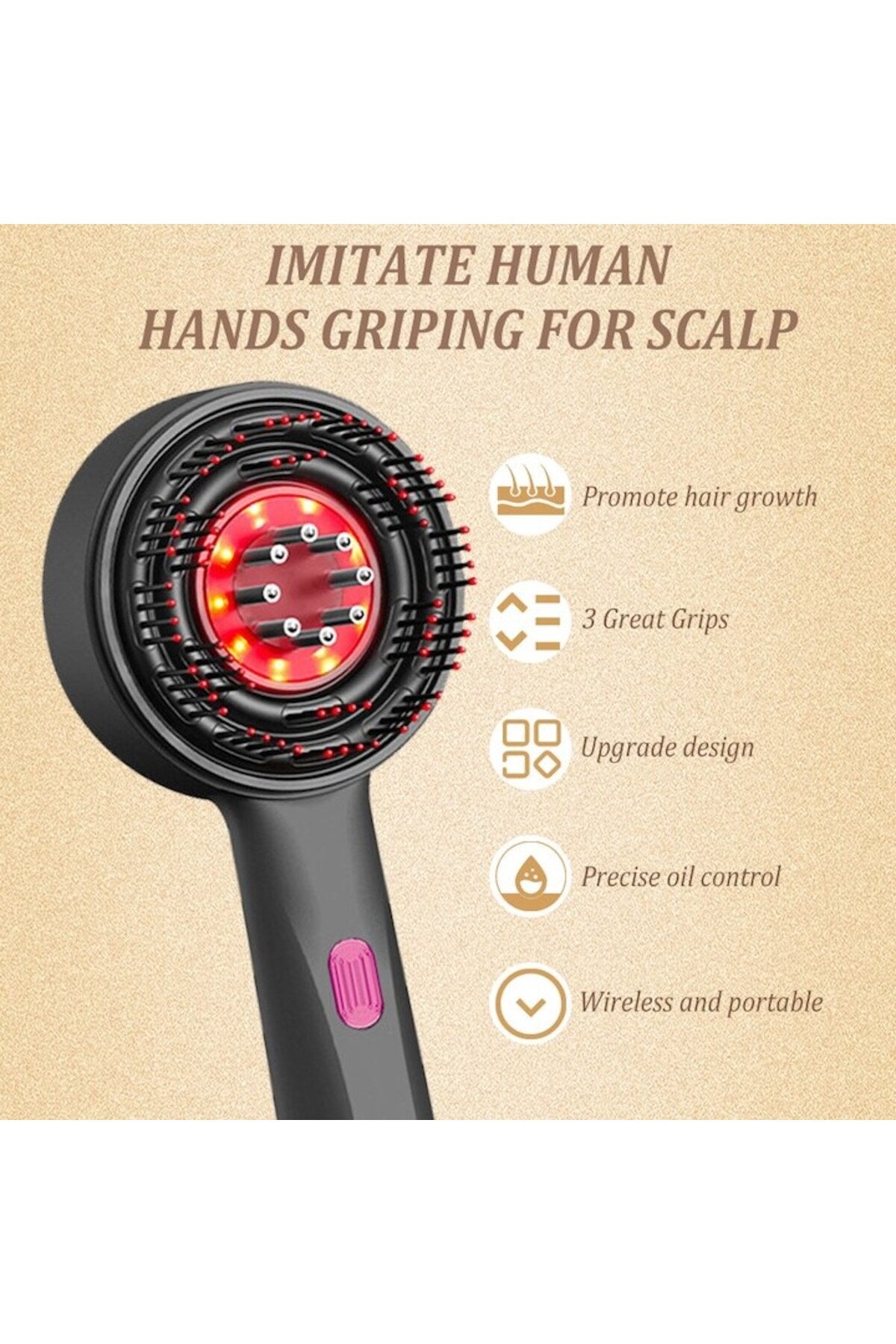 Perie electrică de masaj pentru scalp