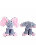 Jucărie de pluș interactivă, Peek-a-Boo, elefant, 30 cm, roz