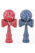 Set de 2 jucării Kendama interactive, model profesional crăpat, lemn, 18 cm, roz/albastru