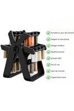Suport rotativ multifuncțional pentru condimente, pivotant la 360°, ușor de instalat, 34×23 cm