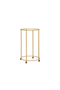 Suport rotund pentru haine, metal, auriu, 130cm x 80cm, cu roți