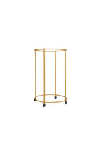 Suport rotund pentru haine, metal, auriu, 130cm x 80cm, cu roți