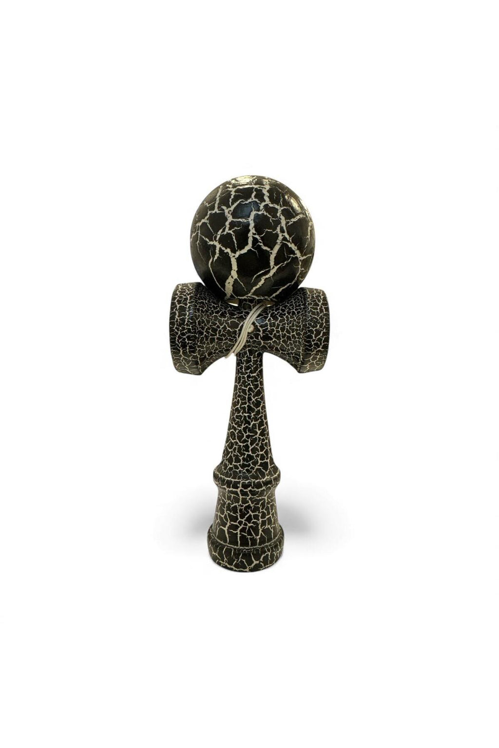 Kendama din Lemn – Model Cracked Negru – Jucărie de Îndemânare
