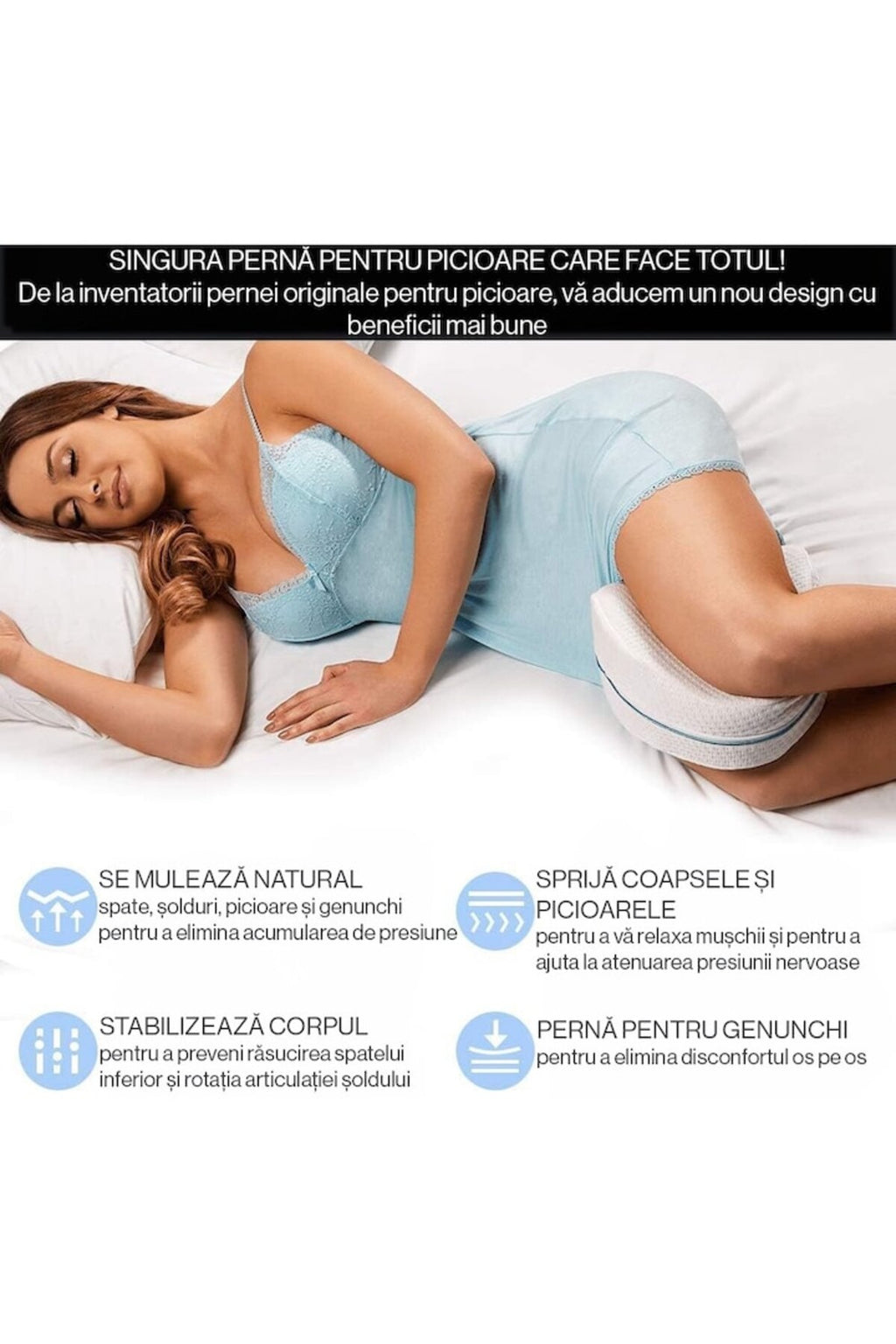 Pernă ortopedică pentru genunchi și picioare