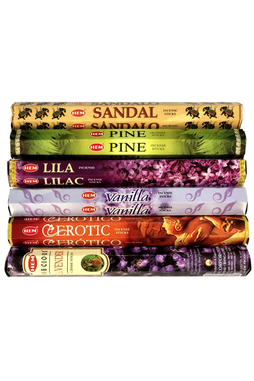 Set 6 bucati arome diferite - Betisoare parfumate (Santal, Pin, Liliac, Vanilie, Erotic, Lavanda)