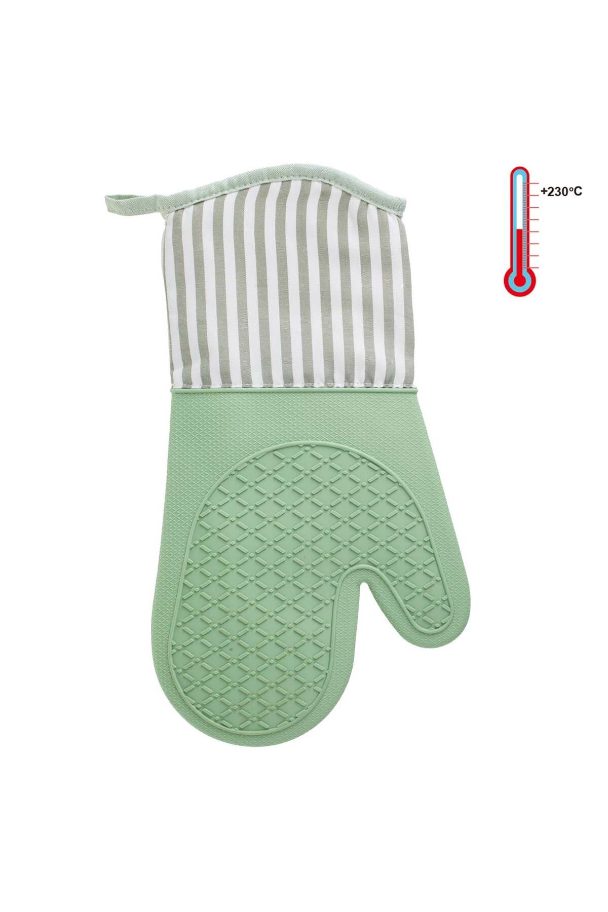 Manusa din Silicon Verde Menta cu Tesatura in Dungi
