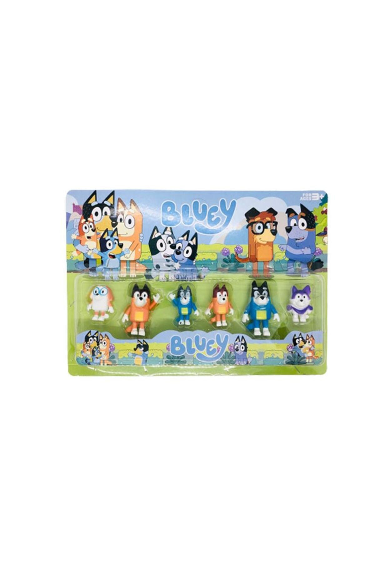 Set 6 figurine Bluey, +3 ani, multicolor, 5-7 cm