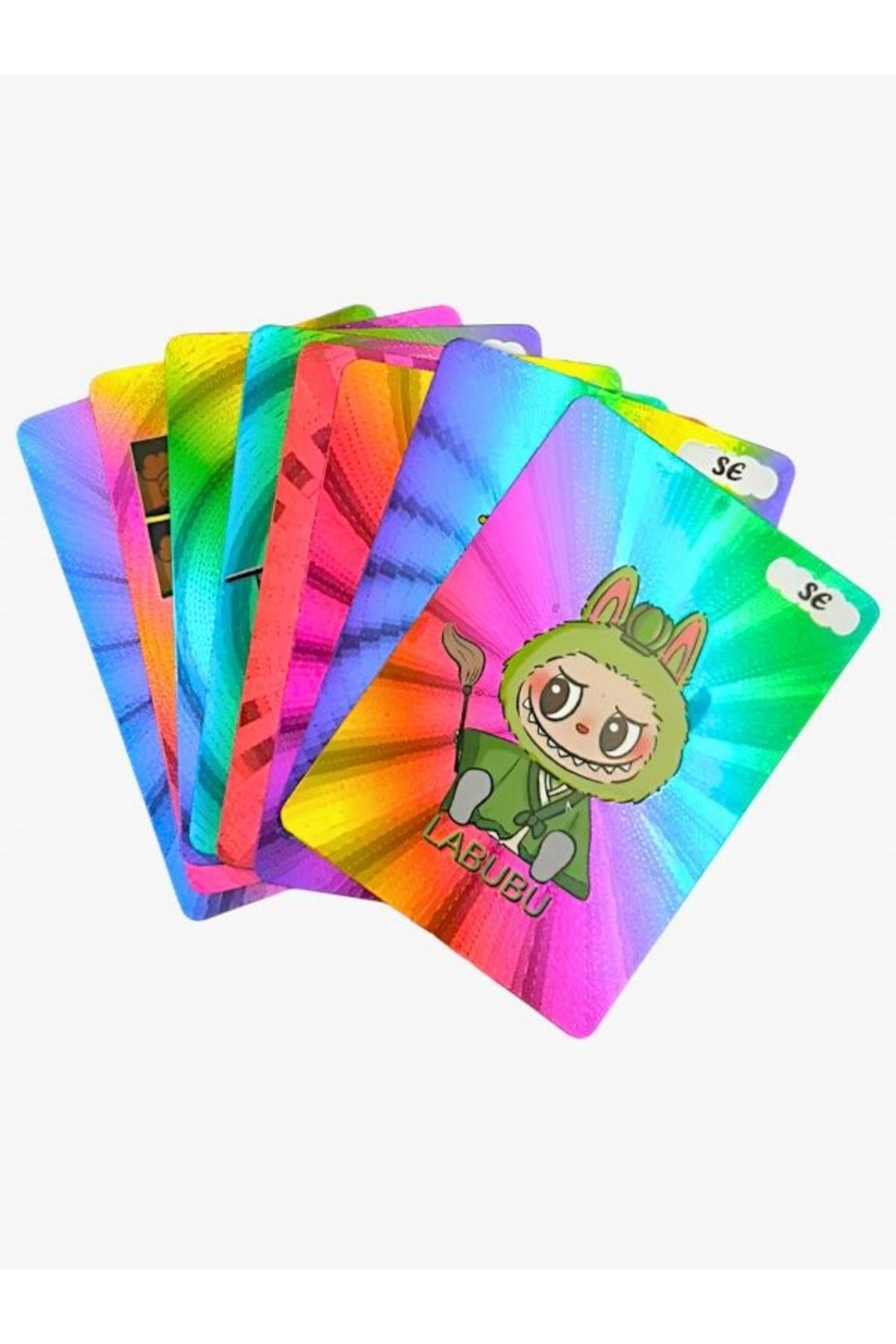 Set 55 Cartonașe Holografice Photo Card – Ilustrații Cute, Culori Vibrante
