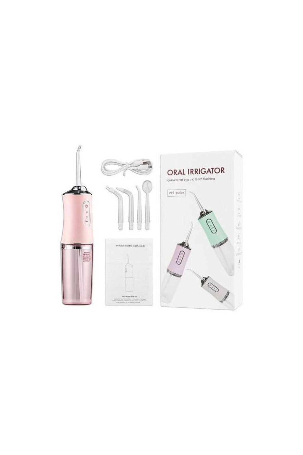 Irigator oral pentru duș bucal, Profesional, 4 accesorii și 3 moduri de curățare, 220 ml - Alb