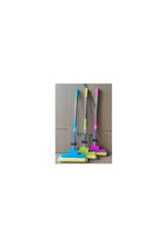 Mop cu burete și storcător integrat, coadă metalică, culori diverse