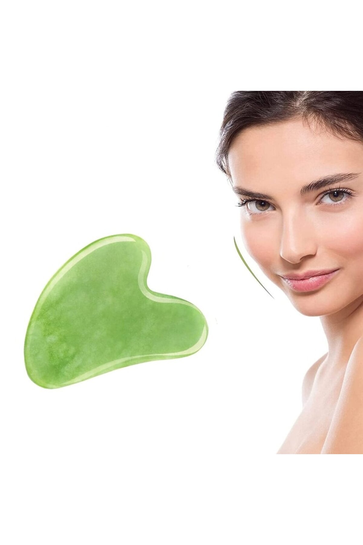 Rolă de jad și Gua Sha pentru masaj facial și corporal, RABAN Green