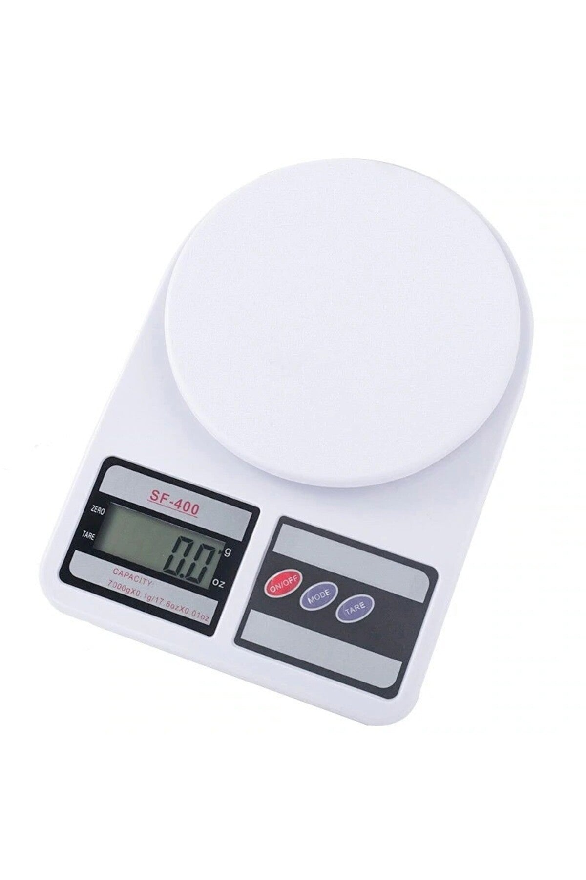 Cantar de bucatarie, Electronic, display LCD 2 inch, functie Tara, maxim 10 kg, alb, 24X17X4 cm
