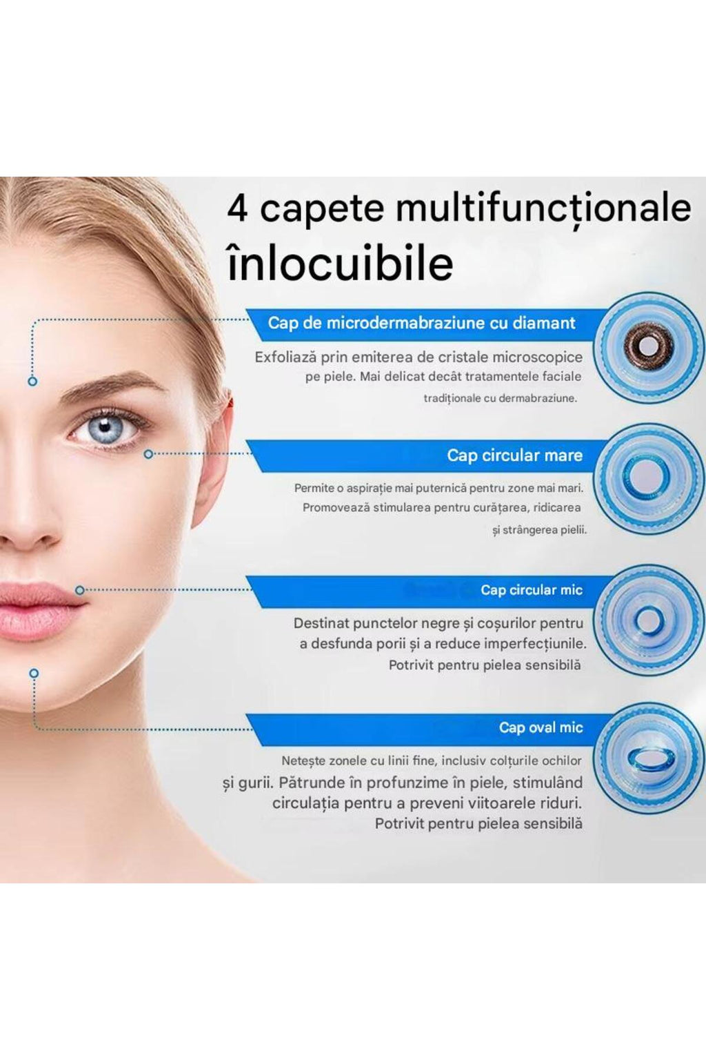 Aparat pentru curățarea tenului cu vacuum – eliminare puncte negre si pori curați