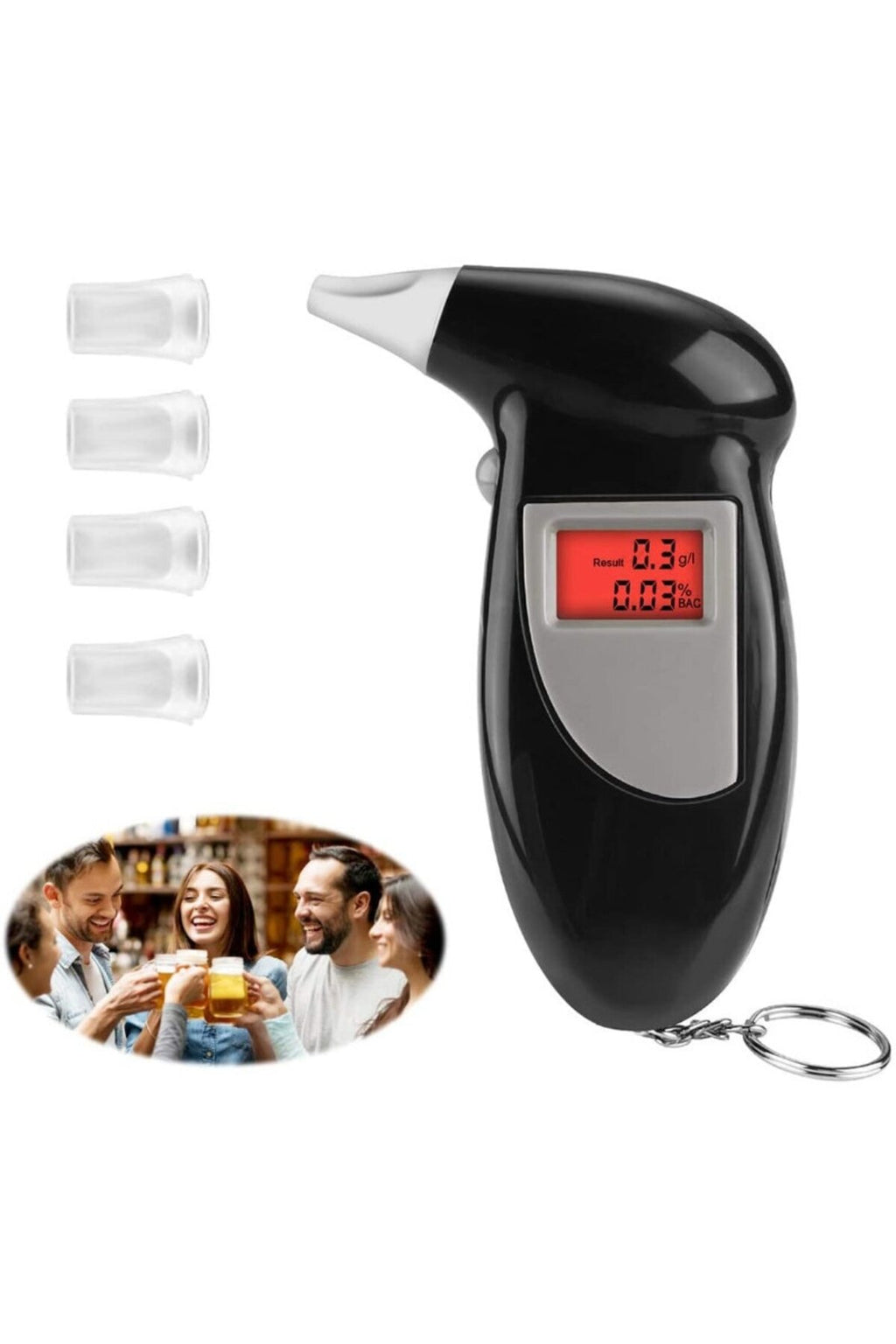 Tester digital portabil de alcool, măsurare precisă, material durabil