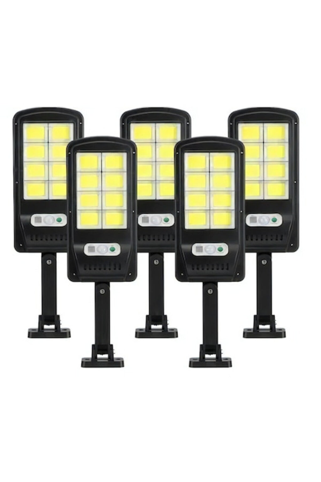 Set x5 Lampă solară de încărcare cu 160 LED-uri COB, telecomandă și lumină solară cu senzor de perete
