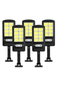 Set x5 Lampă solară de încărcare cu 160 LED-uri COB, telecomandă și lumină solară cu senzor de perete