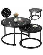 Set 2 masute cafea cu efect de marmura