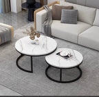 Set 2 masute cafea cu efect de marmura